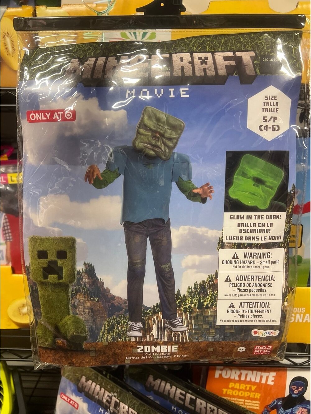 Kids Minecraft the movie Zombie costume size small 4/6